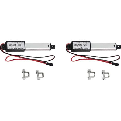 2X Actionneur Micro-Linéaire, Course de 2 Pouces, 90N/20.3Lb, Vitesse 9.5mm/S Actionneur Linéaire de Moteur (1/5)