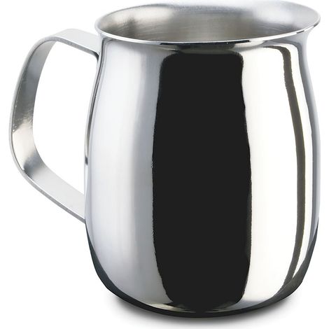 PEZZETTI, Lattiera in Acciaio Inox, Bricco Latte in Acciaio, Senza Coperchio, 4 Tazze