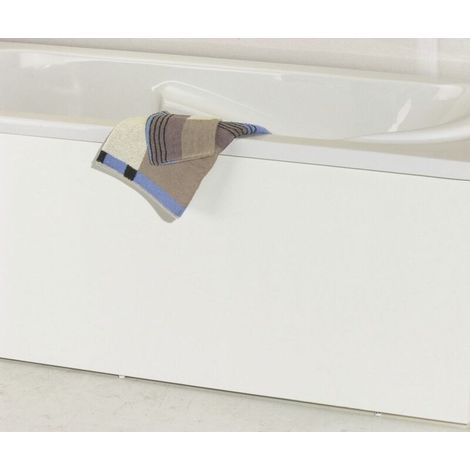 Façade Baignoire - 1 Pièce - Mélaminé Blanc - 1700 mm x 535 mm x 16 mm - Vérins Réglables 10 à 40 mm - Pour Baignoire Standard