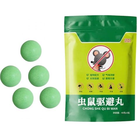 Lot de 5 boules répulsives naturelles pour souris à l'extrait de menthe, pour la lutte contre les nuisibles du jardin (1/5)