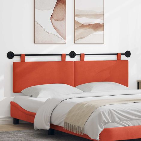 Hängendes Kopfteil Rot-Orange Cordstoff