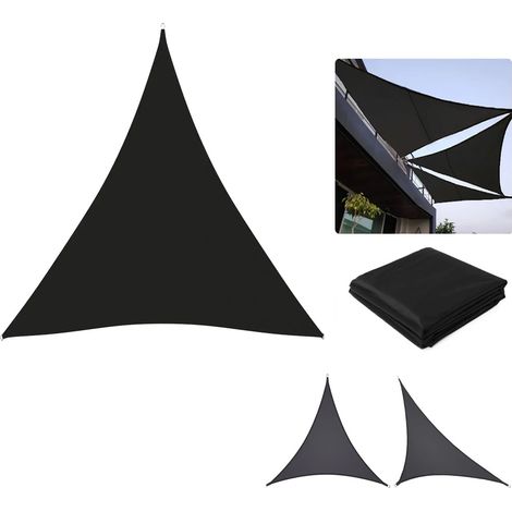 Outdoor Square Black Canvas Sail Pergola Triangular All Sizes Rectangular Camping Terrace, 5X5X5M (1/4)