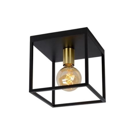 Lucide Ruben plafoniera nera metallo 22 cm E27 40W
