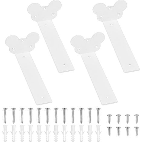Supporto Mensola Staffa Supporti Set 4 Pezzi 200 mm Bianco (1/5)