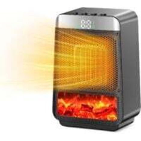 Tragbarer Heizlüfter für den Innenbereich – Kleiner elektrischer Flammenheizer mit Thermostat und dynamischer Stimmungsbeleuchtung für Schlafzimmer, Büros und Camping – Crezuo (1/4)