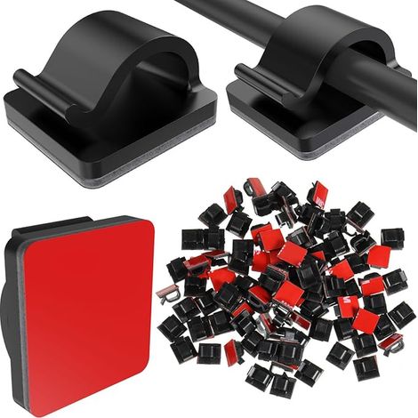 Cable Clips for Outdoor Lighting, Mini Hooks for Car, Office, Home, Light Decoration (Black, M) (1/5)