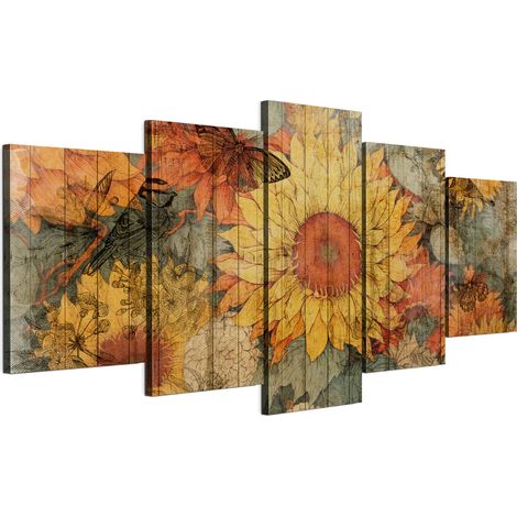 Quadro su tela italiana 100 x 50 cm pentattico - stile vintage - natura Quadro su tela italiana 200 x 100 cm pentattico - stile vintage - natura (1/5)