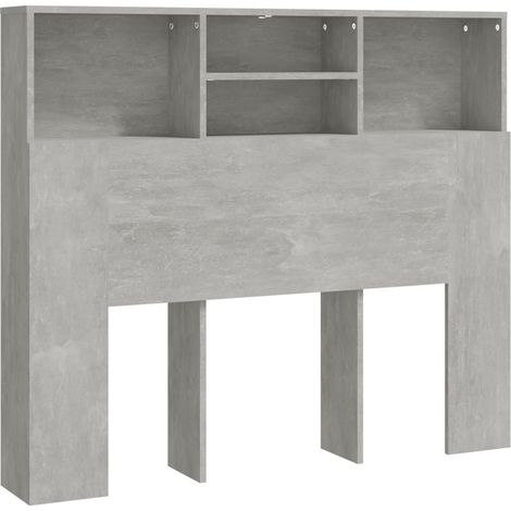 Testiera con accessorio letto contenitore mensola comodino 120 x 19 x 103,5 cm MDF grigio TDL0200039