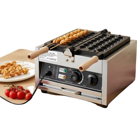Gofrera, 1500 W de potencia, rango de temperatura de 50 a 300 ℃, temporizador ajustable de 0 a 5 minutos, revestimiento antiadherente de teflón, acero inoxidable duradero. (1/5)