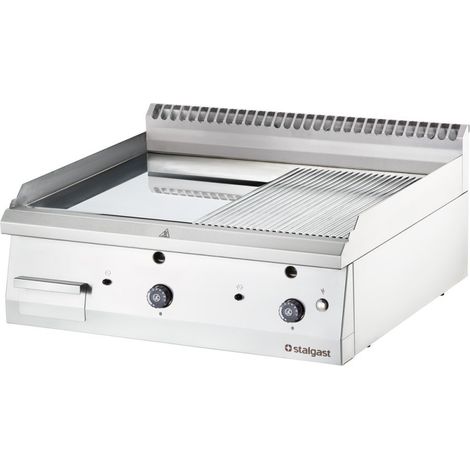 Plancha à gaz lisse et nervurée amovible 800x700 - Stalgast (1/5)