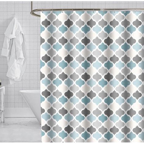 Rideau de douche 180 x 180 cm, résistant à la moisissure - avec 12 crochets (1/5)