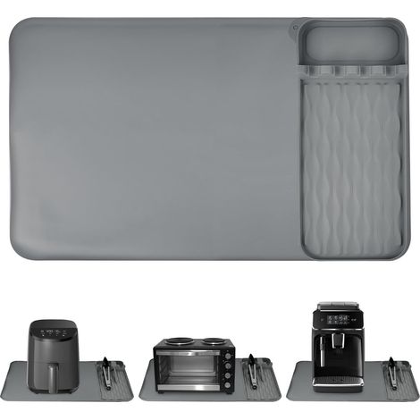 Tapis en silicone résistant à la chaleur pour friteuse à air chaud, tapis pour friteuse à air chaud avec support pour accessoires de cuisine compatible micro-ondes/four, protection pour les plans de t (1/5)