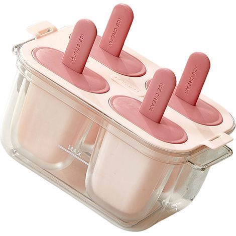Moule à glace avec bâtonnet, en silicone alimentaire, pour glaces maison, bac à glaçons double couche, ustensile de cuisine (1/5)
