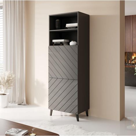 Vitrine design grise 60 cm Yaka (1/3)