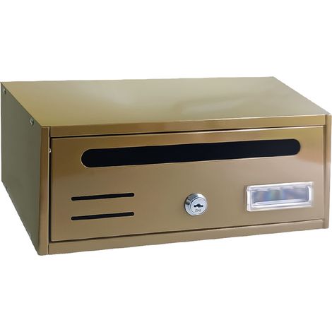 CASSETTA POSTALE SINGOLA ORIZZONTALE 1 posti - bronzata - cm. 30x17,5x H. 12  - KASART