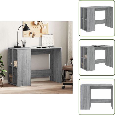 Bureau sonoma gris 102x50x75 cm bois d'ingénierie - Bureau Design - Bureau Moderne - Bureau Gris - Bureau Informatique - Meuble De Bureau (1/5)