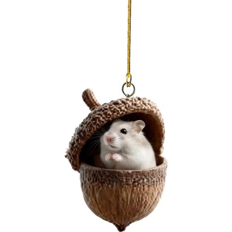 Guirlande Animal Forestier - Décoration Arbre De Noël Forme Gland - Lapin Écureuil Ours Renard - 6 Pièces (1/5)