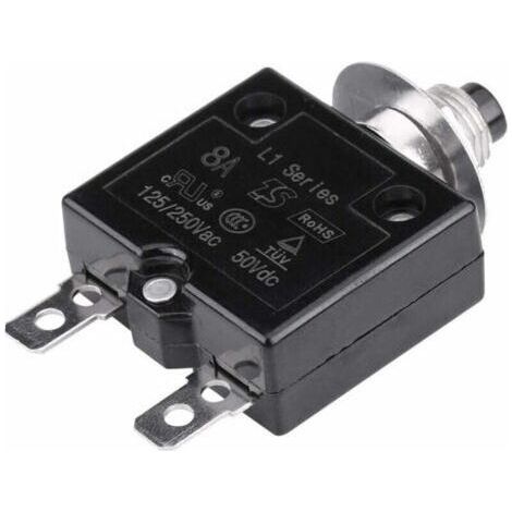Circuit Breaker, Manual Reset Thermal Switch Circuit Breaker, Overload Protector 5A/8A/10A/15A/18A/20A/30A (Optional) (8A) (1/5)
