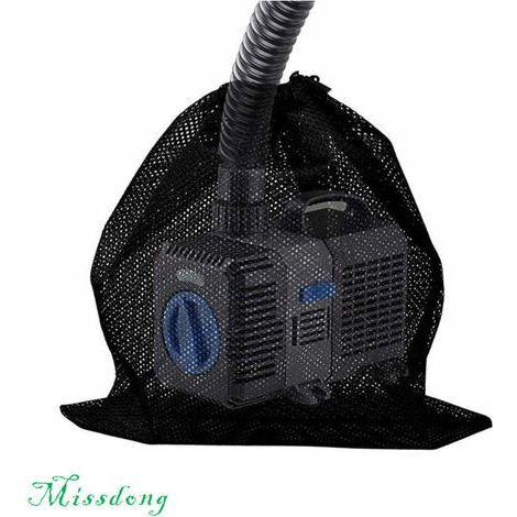 Lot de 2 Sacs Filtrants Réutilisables pour Étang ou Bassin avec Cordon de Serrage – Grand Filet Noir pour Filtration Efficace (1/4)
