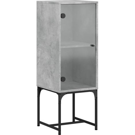 vidaXL Mobile con Anta in Vetro Grigio Cemento 35x37x100 cm