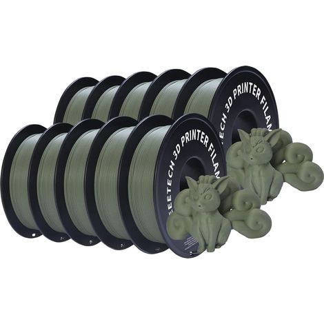 Bobina da 10 kg di filamento PLA opaco, diametro 1,75 mm, confezionata sottovuoto, disponibile in diverse colorazioni. (1/2)