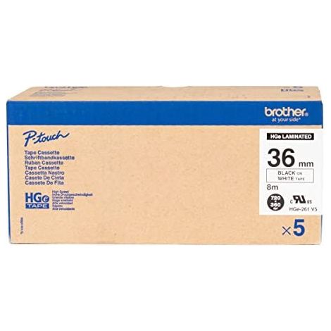 Brother hochwertiges Klebeband 8m schwarz/weiß (Packung 5 Stck.) 36mm (1/5)