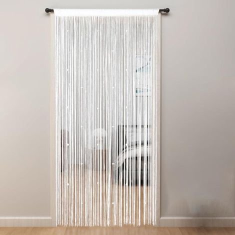 Rideau de porte - Rideau à perles - Polyester - Rideau décoratif - Moustiquaire - Installation facile - Moustiquaire de luxe - Rideau anti-mouches - Moustiquaire à perles - Design moderne (1/5)