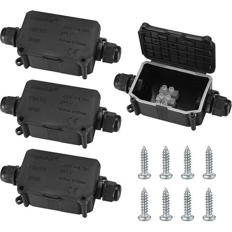 royaluxe -4 Pièces Boîte de Jonction étanche IP66, Boite de Derivation Etanche Exteri, Connect de Câble 2 Voies Connexions PG9 pour Câble Ø3-8mm Ø6mm-10mm, (1/5)