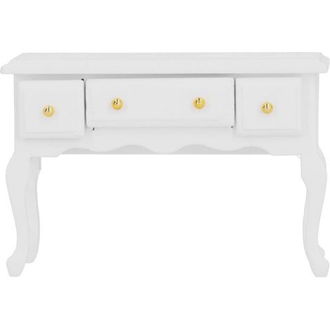 Bureau miniature 1/12 avec tiroir, meuble poupée simulateur table bureau, accessoire jouet maison de poupée (1/5)