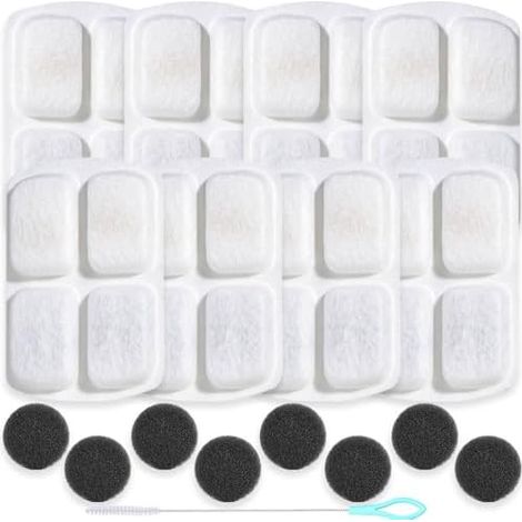 Lot de 8 Filtres FN-W18, Feelneedy, 8L, Inox, Fontaine Chat, Rechange, Compatible, Eau, Animal (1/5)