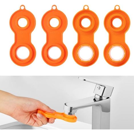 4 pezzi di rimozione dell'aeratore del rubinetto in plastica, chiave per ugelli misti, compatibile con M20, M22, M24 e M28