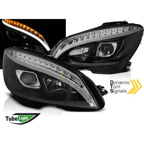 Paire de Phares Mercedes W204 07-10 LED LTI Dynamique noir-31522860 (1/4)