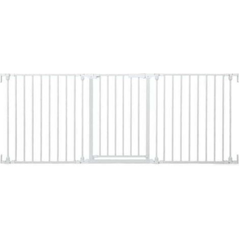 Sécurité renforcée, barrière de sécurité bébé 3 panneaux à double verrouillage pour escaliers, portes et chiens (1/5)