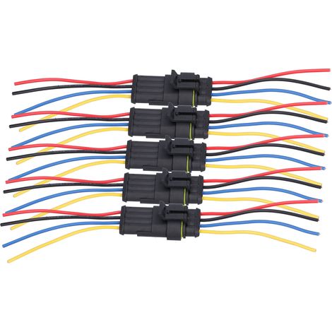 Connecteur électrique automobile étanche 5 pièces, ignifuge, résistant et antioxydant, cosse fil auto étanche 4P, robuste et durable (1/5)