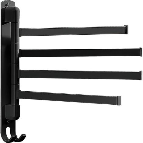 Drehbarer und klappbarer Wandhandtuchhalter „Four Strokes“, schwarz (1/3)