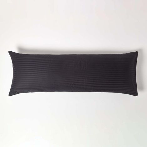 HOMESCAPES Black Egyptian Cotton Ultrasoft Body Pillowcase 330 Thread Count - Black