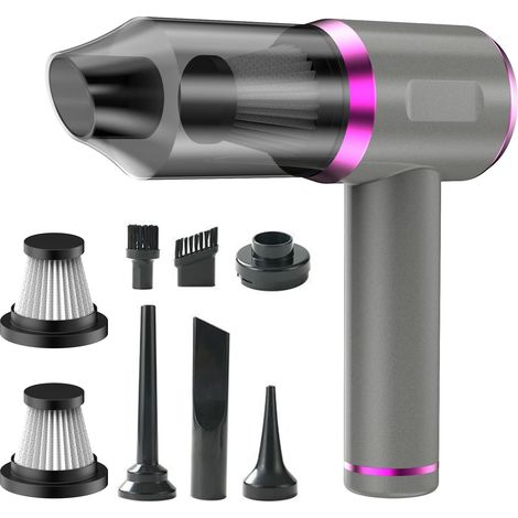 Aspirateur à Main Rechargeable, 15000 PA Aspirateur Voiture Puissant sans Fil, Rechargeable par USB-C, adapté au Nettoyage des Bureaux, des Voitures et des Poils d'animaux (1/5)