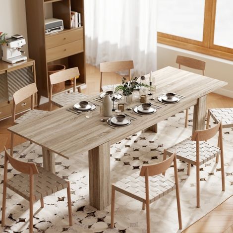 Ausziehbarer Esstisch 180–260 cm, 6 bis 10 Personen, Eiche HAVRYA (1/5)