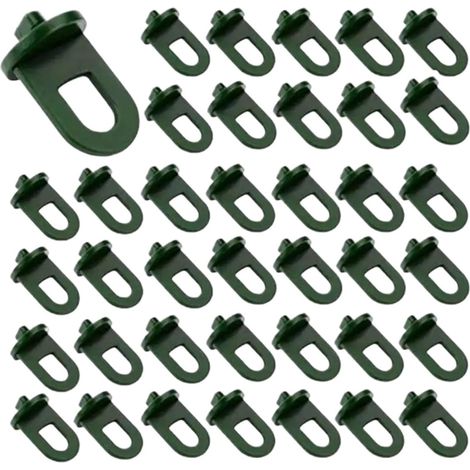 Lot de 50 attaches à clip pour serre, en plastique, pour support de pot de fleurs, fournitures de jardinage (1/4)
