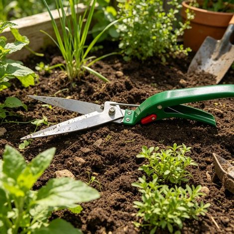 Lange Gartenschere aus Edelstahl, ergonomische Gartenschere mit grünem Griff für Gras, Blumen und Gemüse (1/5)
