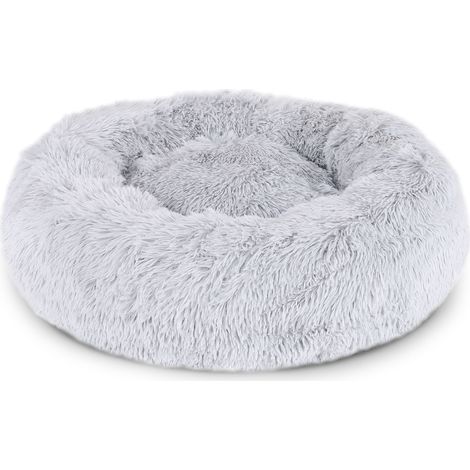 Hundebett rund Hundekissen Hundesofa Donut 60cm Durchmesser, hellgrau