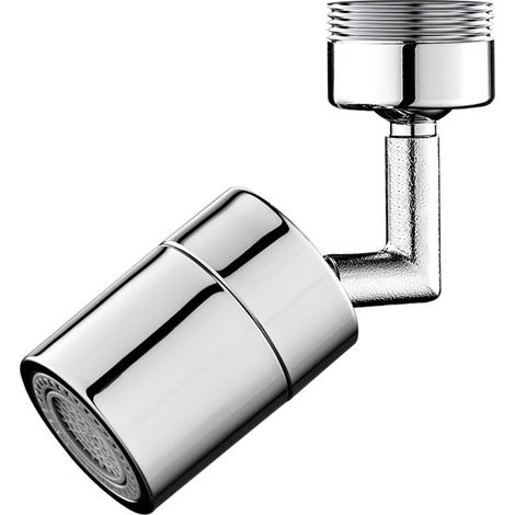 Aérat de robinet réglable à 2 modes, aérat de tête de robinet de cuisine grand angle à 720 degrés pour salle de bain - Chrome (FM22) (1/5)