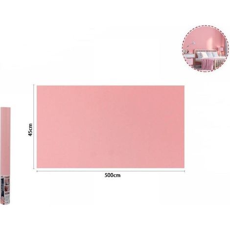 Trade Shop - Rollo De Film Adhesivo Rosa 45cm X 5mt Para Papel Pintado De Muebles 71124 -