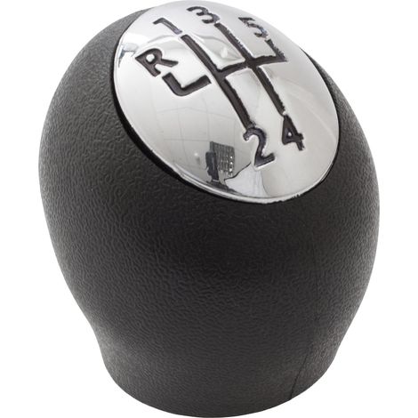 Pomo de palanca de cambios de 5 velocidades para Renault Clio III 05-09, color negro + cromo. (1/5)