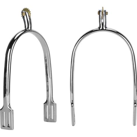 Éperons de cheval en alliage de zinc, accessoire d'équitation de style anglais avec molette en cuivre rotative (1/5)