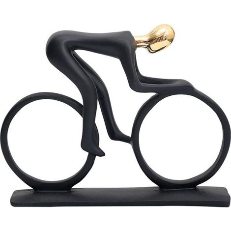 Gold Resin Cyclist Sculpture, Modern Decoration for Living Room, Office, Bedroom - Gift Idea (1/5)