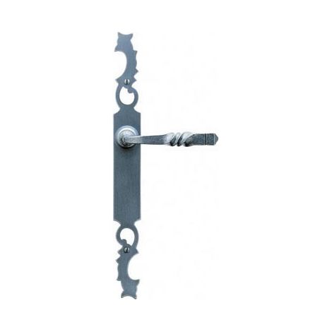Ensemble de porte rustique BOUVET - Ligne AQUITAINE 49 - Fer patiné - Clé L - 000460
