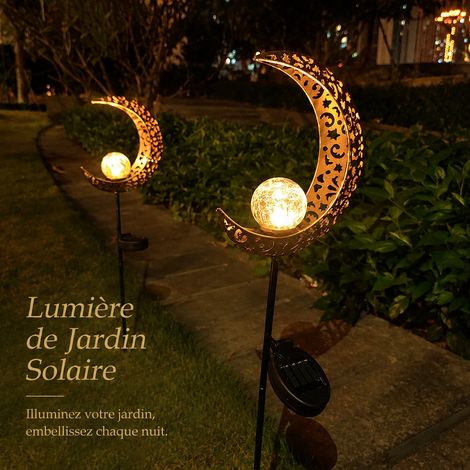 Lampe solaire de jardin LED à planter motif Lune réf 0654 440 g – Livraison gratuite