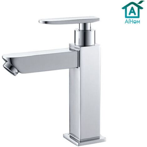 Robinet Eau Froide pour Lave-Mains Robinet Salle de Bain Chromé Poignée Simple Mitigeur Robinet Lavabo (1/5)