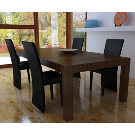 Esszimmerstühle 4 Stk. Schwarz Kunstleder (1/3)